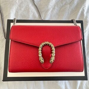 Gucci Calfskin Garden Dionysus Chain Wallet